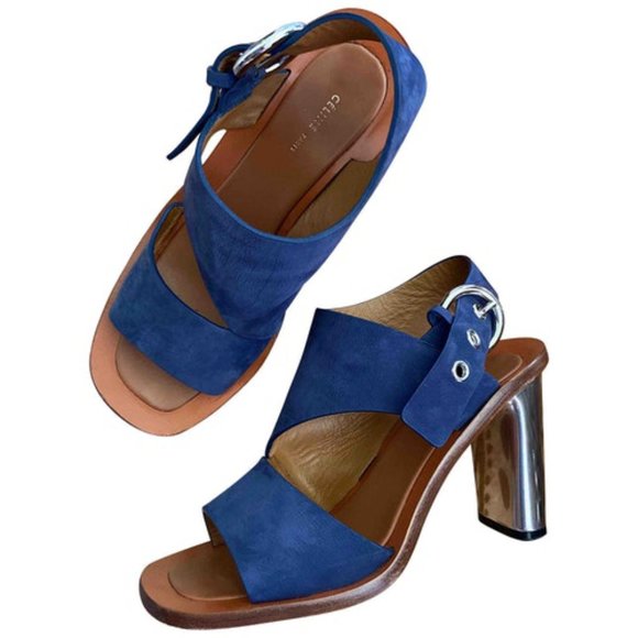 ❤️ $890 CELINE Blue Suede Strappy BAM BAM Sandal - Picture 8 of 8